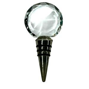Decorative Wine Bottle Stopper Large Round Faceted Heavy Duty Stunning
